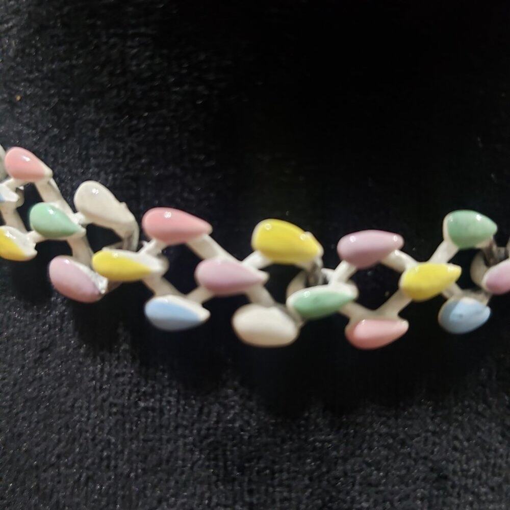 Women Fashion Charming Multicolor Linked Choker Necklace with Hook & Eye - Picture 4 of 6